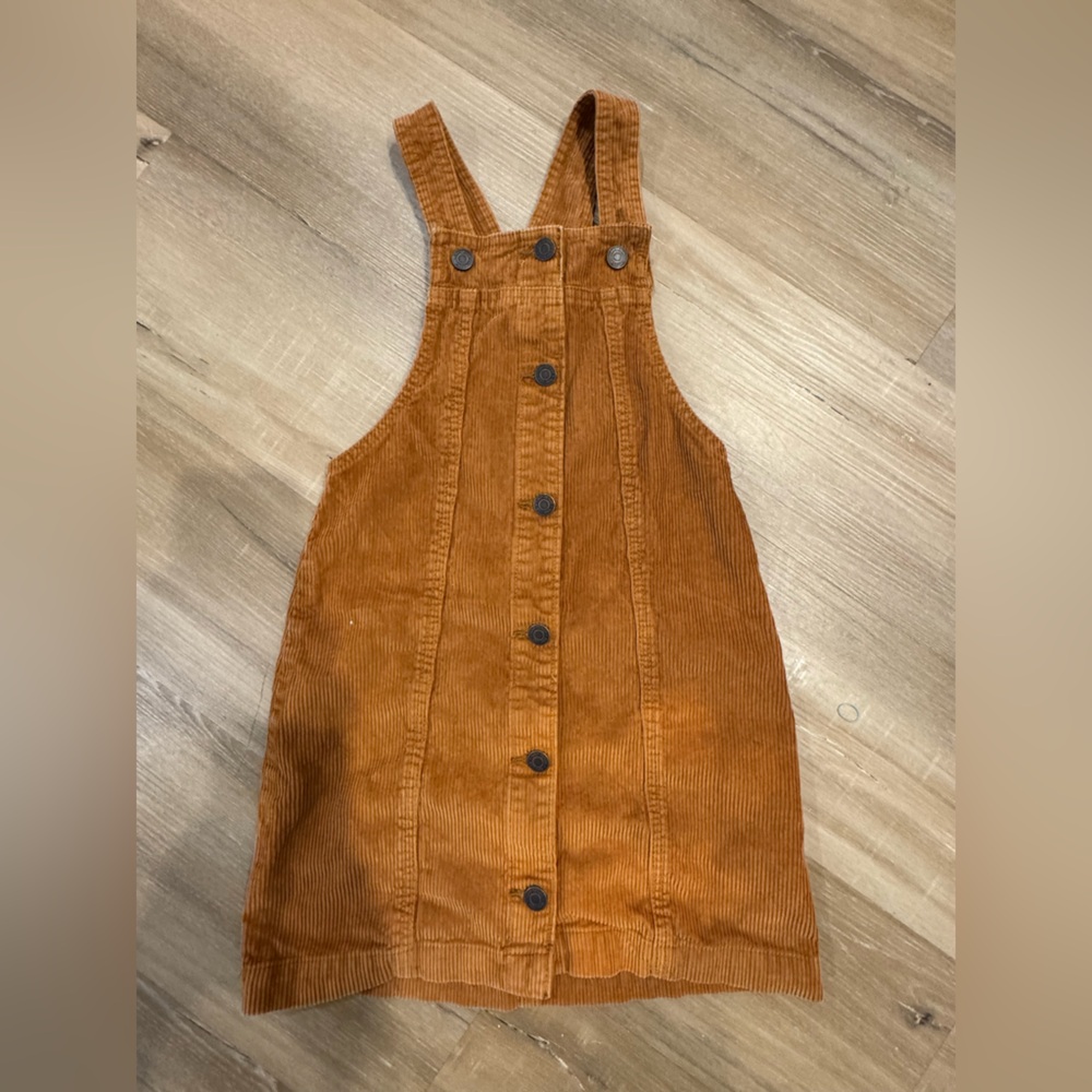 Rust Corduroy Button-Down Dress